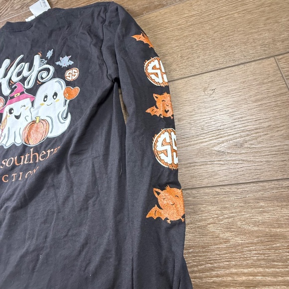 Simply Southern Black Long Sleeve Tee with Halloween Design - Picture 3 of 9